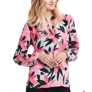 NIC+ZOE  Poinsettia Blouse 